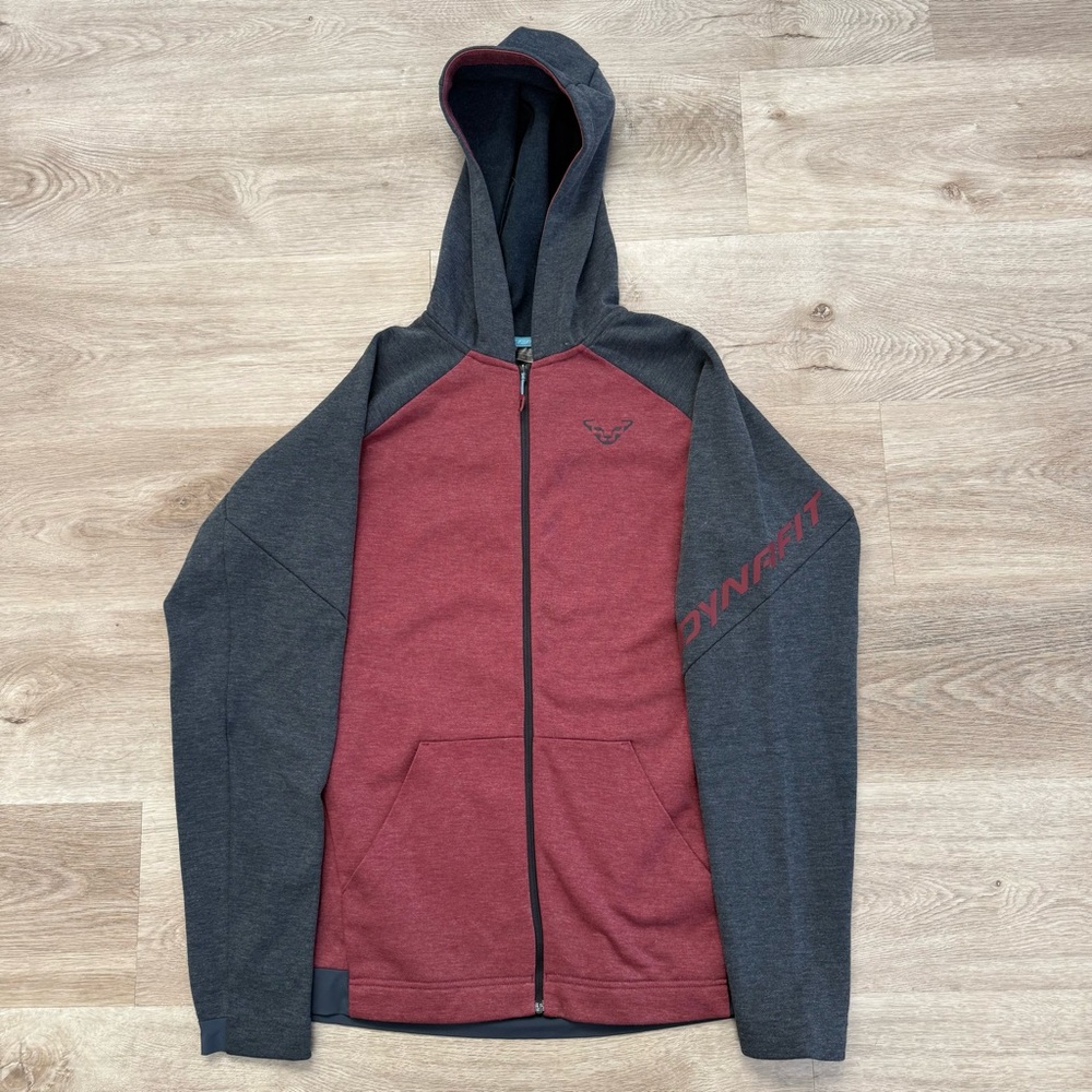 Dynafit 24/7 Polartec Hoody Zip Jacket Mens Small Burgundy Fleece Performance
